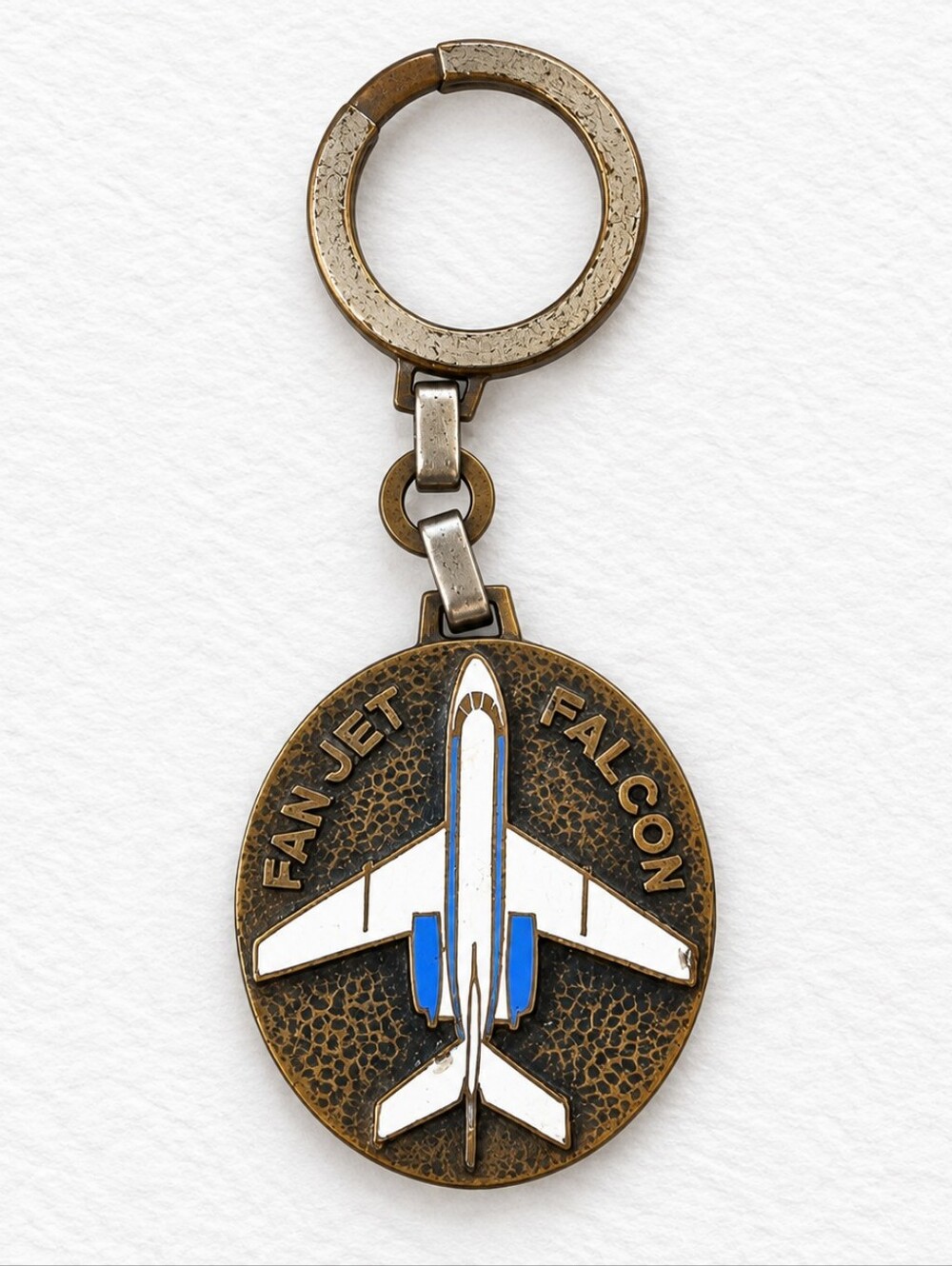 Vintage Dassault Fan Jet Falcon Pan Am Aviation Key Ring 1960s Collectible